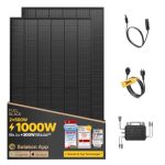 Solakon® 1000W Balkonkraftwerk - Balkonkraftwerk 800W komplett Steckdose - neuester 800 Watt Wechselrichter - Solaranlage Komplettset - 500W bifaziale Solarmodule inkl. Zubehör - 3m Kabel