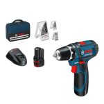 Bosch PRO 12V System Akku Bohrschrauber GSR 12V-15 (inkl. 2x2.0 Akku, Ladegerät, 39tlg.-Zubehör-Set, Werkzeugtasche) - Amazon Exclusive