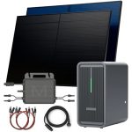 SUNNIVA® 1000W Balkonkraftwerk mit 2,24 kWh Speicher MARSTEK B2500-D, BIFAZIAL FULLBLACK komplett Steckdose, PV Solaranlage Komplettset mit Solarspeicher, 2x 500W N-Type Glas Bifacial Module
