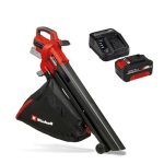 Der beste Akku-Laubsauger Einhell Akku-Laubsauger VENTURRO 18/210 Power X-Change (18 V, Saugleistung 500 m³/h, Fangsack 45 L, Blasfunktion bis 210 km/h, inkl. 4 Ah Akku & Ladegerät) Schwarz,Rot
