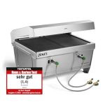 Die besten Gasgrill-Marken BURNHARD® Camping Gasgrill JONES Edelstahl Klappgrill mit Deckel 2-Brenner