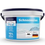 Plid Schneeweiß Wandfarbe Weiß Matt 10L – Hochdeckende Innenfarbe