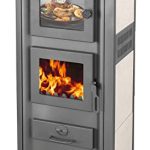 Der beste Kaminofen mit Backfach Kaminofen mit Backfach Weiß Holzofen 12,1 kW Kamin Ambasador Ofen Dauerbrandofen Werkstattofen Schwedenofen Hüttenofen Heizofen