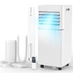 Electactic Mobile Klimagerät 10000 BTU leise für Schlafzimmer, Büro und kleine Räume, 3 in 1 Kühlung, Luftentfeuchter und Ventilator, automatische Verdunstung, 2 Geschwindigkeiten