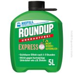 Der beste Unkrautvernichter mit Glyphosat Roundup Unkrautfrei Express 5L Refill gegen Unkraut in Ziergärten