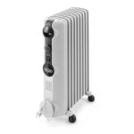 Die beste Ölheizung De'Longhi Radia S – Ölheizer für Räume bis 60m³, Elektroheizung mit Sicherheitsthermostat, 9 Rippen, Individuelle Heizung mit Frostschutz, Tragbar, 2000W, Weiß (TRRS0920)