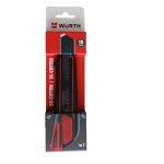 Das beste Cuttermesser Würth 2K Cuttermesser 18mm inkl. 3 Abbrechklingen extrem scharf schwarz 071566295 Teppichmesser Universalmesser Papiermesser