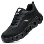 Die besten S3-Sicherheitsschuhe HEOAARG Arbeitsschuhe Herren Sicherheitsschuhe Damen mit Stahlkappe,Arbeitsschuhe Leicht Safety Shoes Atmungsaktiv Stahlkappenschuhe Sneakers,Schwarz EU 43