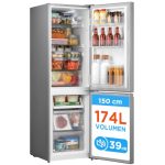 Die beste Kühlschrank-Gefrierkombination Comfee 174L Kühl-Gefrierkombination,150cm H, 39dB,Low Frost, 180° flipregal