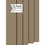 Momento 5 Stück Akustikpaneele Holz 240x50 cm - Made in Germany - Eiche Natur - Wandverkleidung Innen Wandpaneele Holzoptik - 3D Lamellenwand Paneele - Akustik Holzpaneele Wand Holzverkleidung Panel