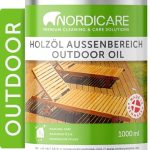 Nordicare Holzöl außen 1L farblos, wasserabweisend & extrem ergiebig | Holz-Öl auf Leinölbasis für Lärche, Eiche, Teak, Fichte, Akazie & mehr - Holzlasur Teakholz Öl, Holzpflegeöl