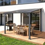 YODOLLA 2,4 x 2,4 m Terrassenüberdachung für Garten, Schwarz